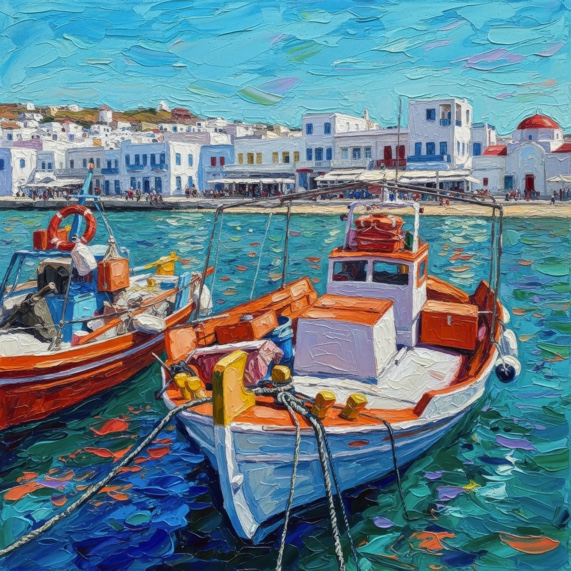 Boats Beneath the Azure Sky