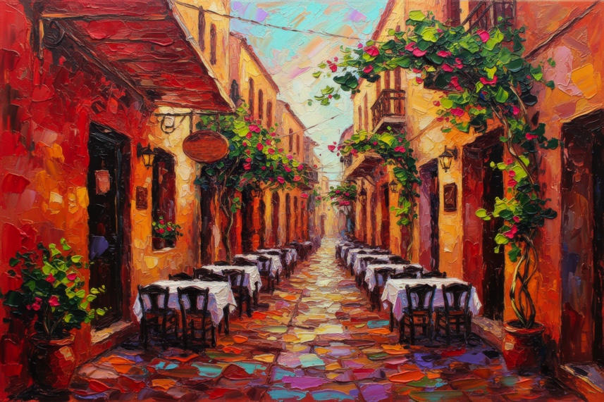 Crimson Alley After Rain