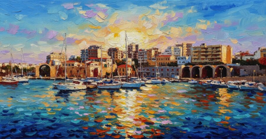 Reflections of the Heraklion Port